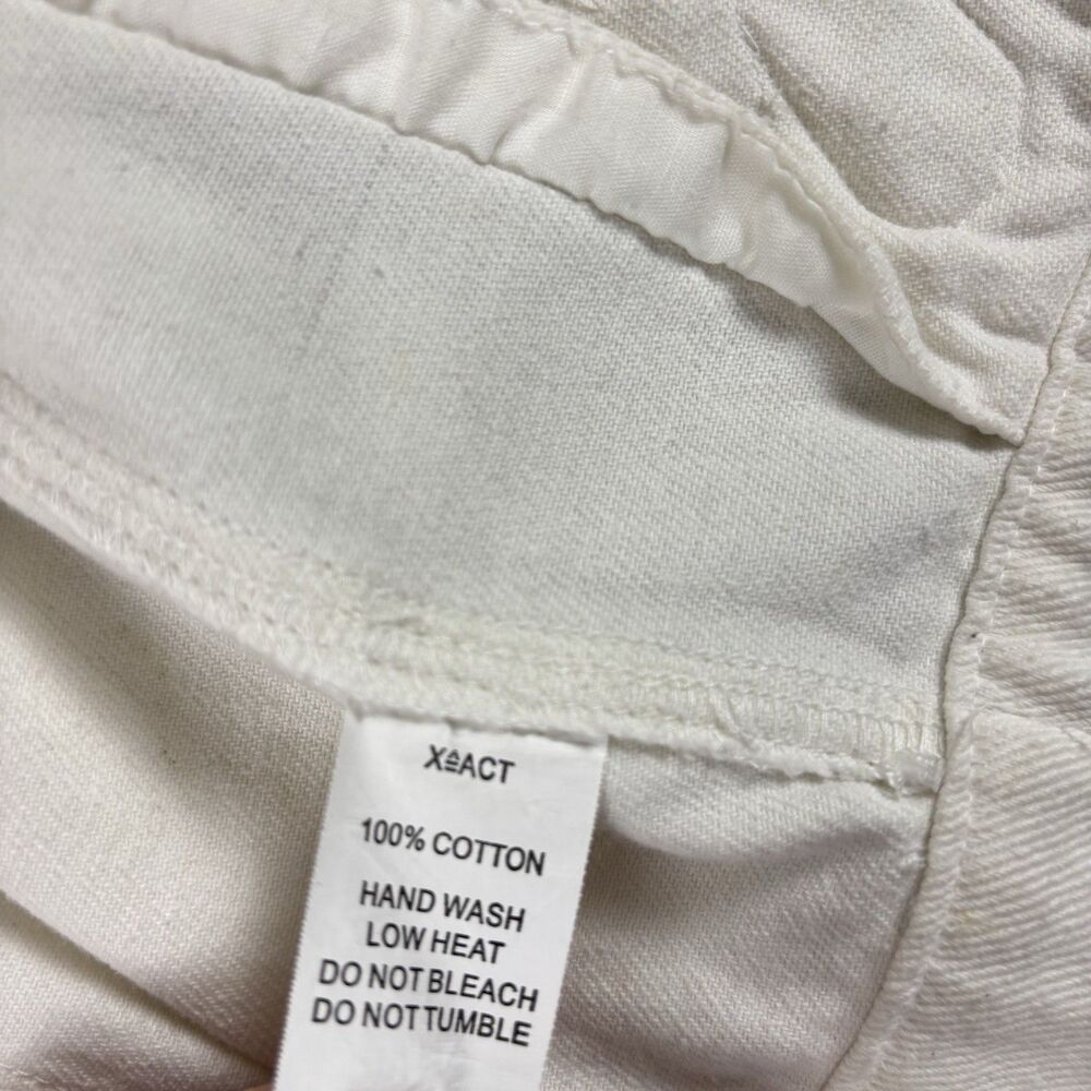 XACT Womens Small White Button Up Denim Jean Jacket w/ Allover Patches - FLAWED - Picture 8 of 16